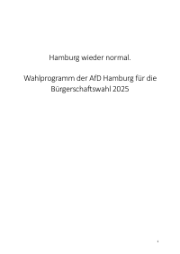AfD Hamburg Wahlprogramm 2025