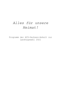 AfD Sachsen-Anhalt Wahlprogramm 2021