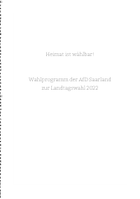 AfD Saarland Wahlprogramm 2022
