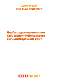 CDU Baden-Württemberg Regierungsprogramm 2021