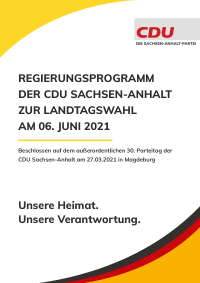 CDU Sachsen-Anhalt Regierungsprogramm 2021