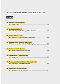 CDU Rheinland-Pfalz Regierungsprogramm 2021