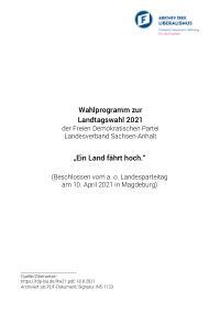 FDP Sachsen-Anhalt Wahlprogramm 2021