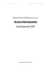 Grüne Sachsen-Anhalt Wahlprogramm 2021