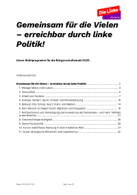 DIE LINKE Hamburg Wahlprogramm 2025